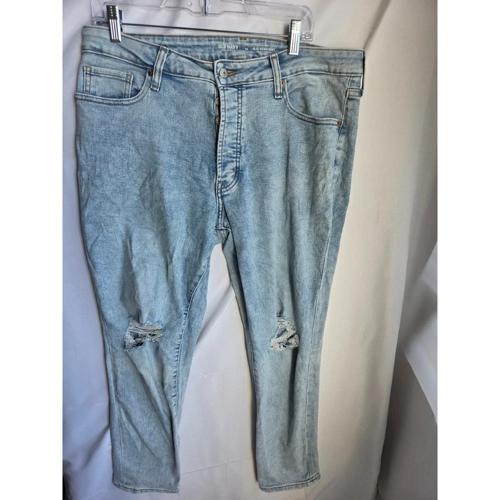 Old Navy O.G. Straight Jeans Womens  Blue Light Wash Straight High Straight